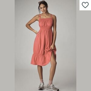 Coral Sleeveless Midi Dress